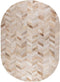 PTMD Joanne Beige Cowhair Patchwork Carpet Oval L