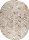 PTMD Joanne Beige Cowhair Patchwork Carpet Oval S