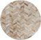 PTMD Joanne Beige Cowhair Patchwork Carpet Round S