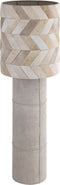 PTMD Joanne Beige Suede Floor Lamp Patch Cowhair Shade