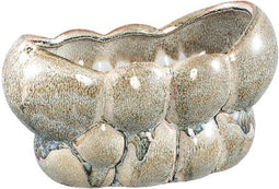 PTMD Jodie Green Ceramic Oval Pot Circles Dripping S