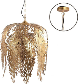 PTMD Joff Ronde Hanglamp - H67 x Ø53 cm - Ijzer - Goud