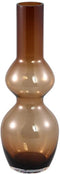 PTMD Joly Brown Glass Vase Long Bulb Shape S