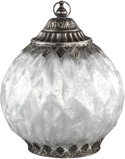 PTMD Jordy Lantaarn Diamant LED - 15,5 x 15,5 x 19,5 cm - Glas - Wit