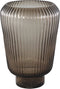 PTMD Joyca Brown Glass Vase Ribbed Round L