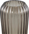 PTMD Joyca Brown Glass Vase Ribbed Round M