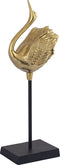 PTMD Joycee Gold Casted Alu Swan Statue Closed Wings