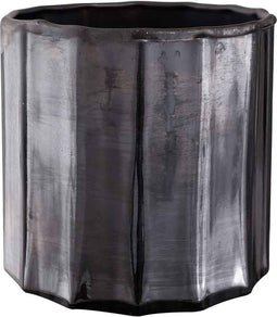 PTMD Julian Rond Windlicht - H10 x Ø10 cm - Glas - Grijs