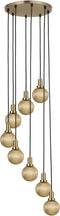 PTMD Juliet Amber Glass Hanging Lamp 8 Pcs Swirl