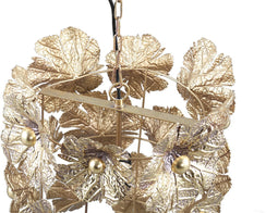PTMD Julina Ronde Hanglamp Bloem - H73 x Ø36 cm - Metaal - Goud