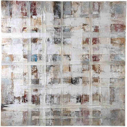 PTMD Julitta Cream Canvas Wall Panel Abstract Mixture