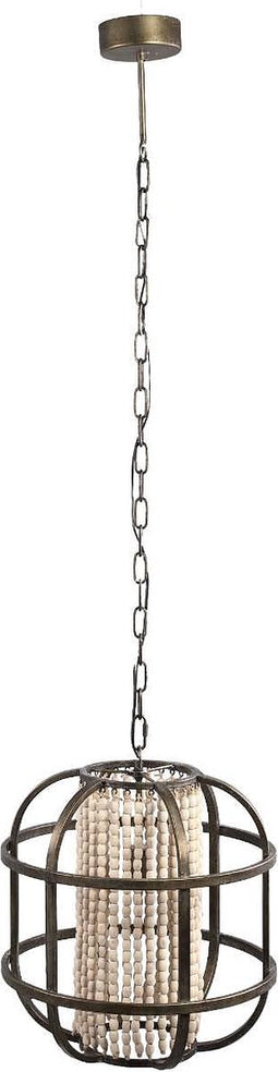 PTMD July Black Metal Hanging Lamp Open Frame Round