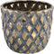 PTMD Juney Gold Ceramic Pot Rhombus Pattern Round Low L