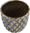 PTMD Juney Gold Ceramic Pot Rhombus Pattern Round Low L