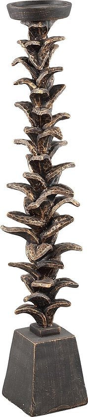 PTMD Jura Kandelaar Bladeren - H64 x Ø11 cm - Poly - Zwart