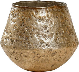 PTMD Jurre Theelichthouder Windlicht - H15 x Ø18 cm - Glas - Koper