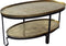 PTMD Kae Gold Oval Alu Black Iron Coffee Table 2 Layers