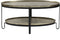 PTMD Kae Gold Oval Alu Black Iron Coffee Table 2 Layers