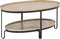PTMD Kae Gold Oval Alu Black Iron Coffee Table 2 Layers