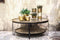 PTMD Kae Gold Oval Alu Black Iron Coffee Table 2 Layers