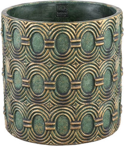 PTMD Kamilla Bloempot - 30x30x30 cm - Cement - Groen