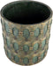 PTMD Kamilla Green Cement Round Pot Gold Art Deco Big L