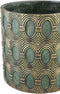 PTMD Kamilla Green Cement Round Pot Gold Art Deco Big L