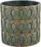 PTMD Kamilla Green Cement Round Pot Gold Art Deco Big M