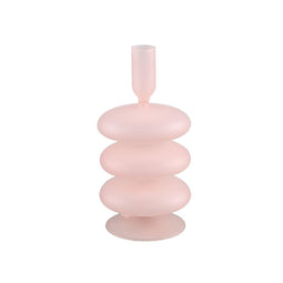 PTMD Kandelaar Berres - 10x10x20 cm - Glas - Roze