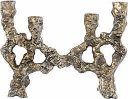 PTMD Kandelaar Danille - 31x10x22 cm - Aluminium - Goud