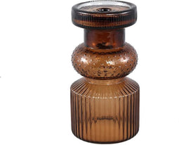 PTMD Kandelaar Fadri - 12x12x22 cm - Glas - Brons