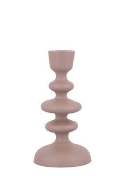 PTMD Kandelaar Lisanne - 10x10x20 cm - Aluminium - Beige