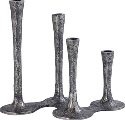 PTMD Kandelaar Lynette - 34x21x30 cm - Aluminium - Zilver