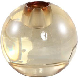 PTMD Kandelaar Mezzi2 - 8x8x7 cm - Glas - Bruin