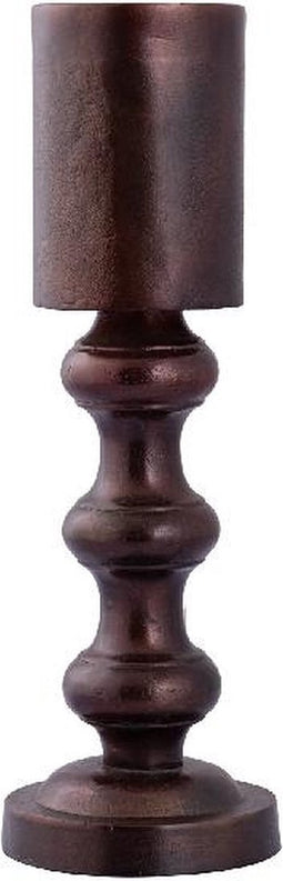 PTMD Kandelaar Nessa - 13x13x38 cm - Aluminium - Koper