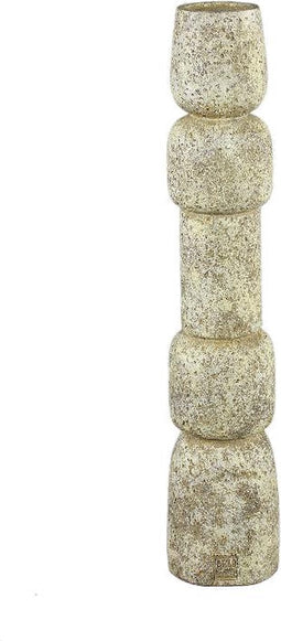 PTMD Kandelaar Terrina - 15x15x70 cm - Cement - Creme