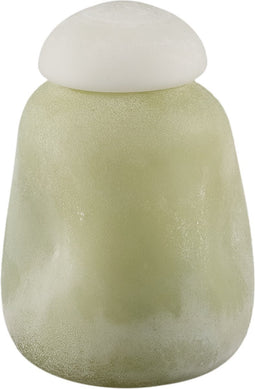 PTMD Karlie Green matte glass bulb vase white top