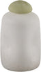 PTMD Karlie White matte glass bulb vase green top