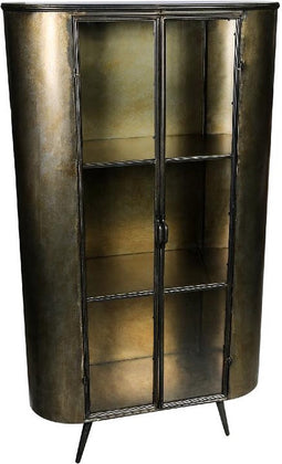 PTMD Kast Spacer Brass Iron Glas Deur Hoog