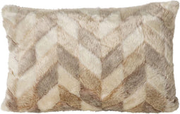 PTMD Kathleen Cream Artificial Fur Cushion Rectangle