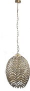PTMD Katie Gold Metal Hanging Lamp With Leaves L