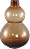 PTMD Kato Amber Glass Vase Double Bulb Round L
