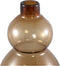 PTMD Kato Amber Glass Vase Double Bulb Round L