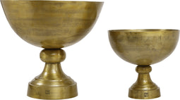 PTMD Kelby Brass Casted Alu Bowl On Stand Antique Round