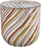 PTMD Kelci White Ceramic Round Pot Wavy Colored Lines L