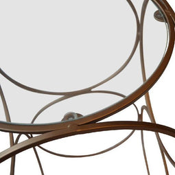 PTMD Kenza Plantentafel - H71 x Ø37 cm - Ijzer/Glas - Brons/Goud