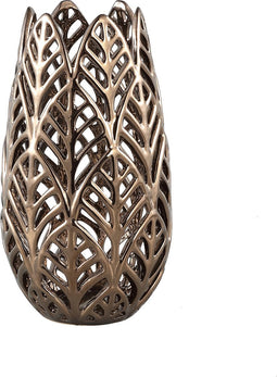 PTMD keramiek windlicht bronze goud 30 cm hoog - PTMD ceramic stormlight bronze