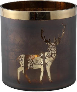 PTMD Kerstmis Windlicht - 20 x 20 x 20 cm - Glas - Bruin - XXL windlicht