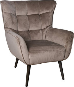PTMD Kian Fauteuil - H98 x Ø83 cm - Velvet - Zand
