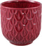 PTMD Kobee Red ceramic glazed pot round leave patternXL